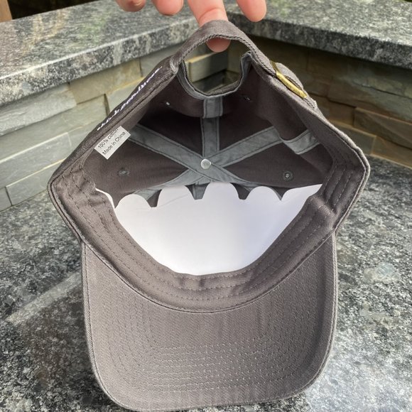 Relaxed Fit Grey Baseball Hat In Grey /Adjustable - Picture 3 of 7